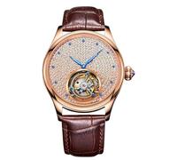 JDLERMY Echtes Tourbillon-Uhrwerk, mechanischer Handaufzug, Vintage-Armbanduhr, Herren, Skelett, Diamant, Sternenblatt, glänzend, wasserdicht, Saphir, Edelstahl, doppelseitig, hohle Uhr, Mann