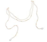 JDNH Elegante Fransenbrosche oder Anhänger Imitationsperlen Fransen Halskette Zubehör für elegante Anlässe tragen Imitation Perlen, Eine Größe, Wie beschrieben