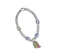 JDNH Halskette mit Anhänger aus Kunstharz, Unisex, religiöser Schmuck, Party-Zubehör, Harz-Textur, geeignet für Männer und Frauen, Geschenk, Partykleidung, Hip-Hop-Halskette