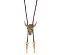 JDNH Retro-Ochsenkopf-Halskette aus PU-Leder mit Legierungsakzenten für Erwachsene und Kinder, leicht, Unisex, modisches Accessoire, PU-Leder-Halszubehör, One Size, Wie beschrieben, Wie beschrieben