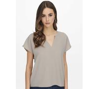 JDY by ONLY Damen T-Shirt mit V-Neck Chateau grau