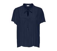 Kurzarmbluse JDY "JDYLIMA LIFE S/S TOP WVN NOOS", Damen, Gr. 36, schwarz (schwarz iris), Web, Obermaterial: 100% Viskose, unifarben, loose fit normal, V-Ausschnitt, Blusen, Viskose, loose fit (6553923