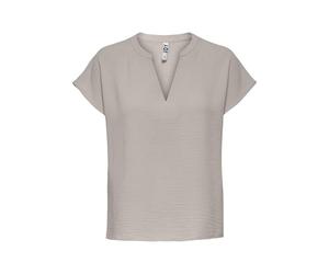 JDY by ONLY Damen T-Shirt mit V-Neck Chateau grau