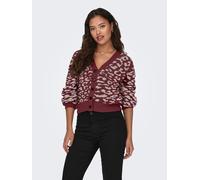 JDY - JDYLORRAINE ANIMAL SHORT CARDIGAN KNT cabernet - Gr. - L