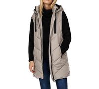 JDY Damen 3/4-lange Steppweste JDYSkylar Padded Hood Waistcoat mit Kapuze 15220630 Chateau Gray/Black M