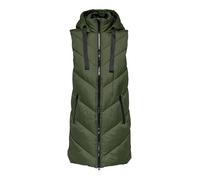 JDY Damen 3/4-lange Steppweste mit Kapuze JDYSkylar Padded Hood Waistcoat 15220630 Forest Night M
