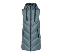 JDY Damen Winter Weste Skylar Lang Wattierte Puffer Stepp Jacke ohne Ärmel Basic mit Kapuze & Zip, Farben:Blau, Größe:XS