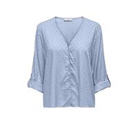 JdY Damen Bluse Haifischkragen Knopfleiste voluminöse Ärmel Regular Fit Hemd, Farben:Blau, Größe:M