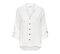 Jacqueline de Yong Damenbluse Laurel Life – Hemdkragen, locker, Langarm, Weiß, Gr. S