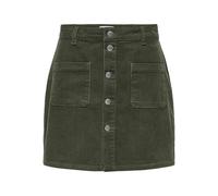 JDY Damen Cord Mini-Rock JDYShiraz Cordrock mit sichtbarer Knopfleiste 15220695 Forest Night XXL