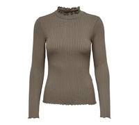 JDY Damen Dünnes Langarm Shirt Basic Rundhals Stehkragen Longsleeve Stretch Oberteil JDYFRANSISKA