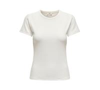 JdY Damen Gestreiftes Shirt Oberteil Basic Rundhals T-Shirt Modisches Top JDYSOLAR, Farben:Weiß, Größe:XS