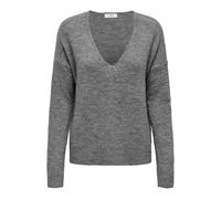 JDY Damen JDY Elanora L/S V-hals. knt noos Pullover, Dark Grey Melange, XL EU