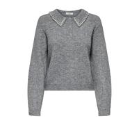 JdY Damen Jdyapril Life L/S Pearl Collar Pull KNT, Medium Grey Melange, XL EU