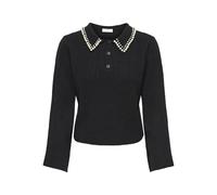 JdY Damen Jdyapril Life L/S Pearl Collar Pull KNT, Schwarz, S EU