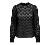 JdY Damen JDYAVERY L/S LACE TOP JRS NOOS T-Shirt, Black, XXL