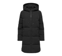 Steppmantel JDY "JDYBLAIR LONG HOOD PUFFER OTW SIJ", Damen, Gr. M, schwarz detail:contrast schwarz, Steppware, Obermaterial: 100% Polyester, unifarben, knieumspielend, Mäntel Steppmantel, Kunstfaser,