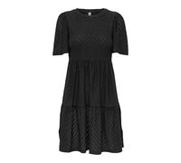 JdY Mini Kleid mit Lochstickerei Oberschenkellang Lockeres Kurzarm Rundhals Freizeitkleid JDYCARLA