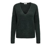 JdY Damen Fein Strickpullover Pullover V-Neck JDYELANORA Longsleeve Sweater Gerippt, Farben:Dunkelgrün, Größe:M