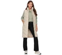 JdY Damen JDYFINNO Long Padded Waistcoat New NOOS Jacke, Moonbeam/Detail:Light Gold Zip, XS