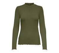 JDY Damen JDYfransiska L/S Highneck Top Jrs Noos Langarmshirt, Dark Olive, M EU
