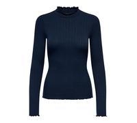 JDY Damen Jdyfransiska Life L/S Hi-NCK Top Jr Noos, Navy Blazer, L EU