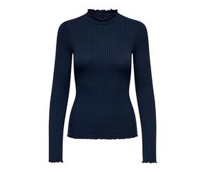 JDY Damen Jdyfransiska Life L/S Hi-NCK Top Jr Noos, Navy Blazer, M EU