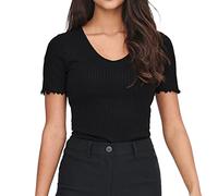 JDY Damen Jdyfransiska S/S Solid Top JRS Noos T-Shirt
