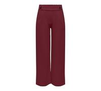Jerseyhose JDY "JDYGEGGO NEW LONG PANT JRS NOOS", Damen, Gr. M (38), Länge 32, cabernet detail:schwarz buttons, Jersey, Obermaterial: 95% Polyester, 5% Elasthan, unifarben, modisch, relaxed fit knöche