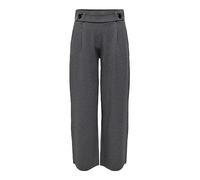 JdY Damen Jdygeggo New Long Pant JRS Noos Bundfaltenhose, Medium Grey Melange/Detail:Black Buttons, XXS / 30L EU