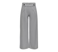 Jerseyhose JDY "JDYGEGGO NEW LONG PANT JRS NOOS", Damen, Gr. XL (42), Länge 32, formal gray detail:schwarz buttons, Jersey, Obermaterial: 95% Polyester, 5% Elasthan, unifarben, modisch, Hosen (1330881