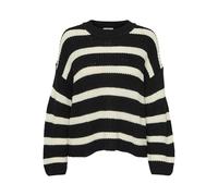 Jdy Justy Stripe O Neck Sweater Braun,Schwarz XL Frau (Herstellerartikelnummer: 15264902-Black/StripesEggnog-XL)