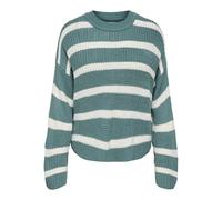 JdY Damen Jdyjusty L/S Stripe Pullover KNT Noos Strickpullover, Sea Pine, L