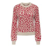 JdY Damen Jdylorraine Animal L/S Pullover KNT Noos, Cement, L EU