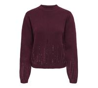 JdY Damen Jdymadison Life L/S On Sequin Pull KNT, Maroon Banner, S