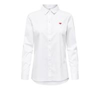 JdY Damen Jdymio L/S Embroidery Shirt WVN Noos, Weiß, 36 EU