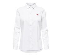 JdY Damen Jdymio L/S Embroidery Shirt WVN Noos, White, 44