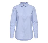JDY Damen JDYMIO L/S Shirt WVN NOOS Bluse, Cashmere Blue/Stripes:Cloud Dancer, 44