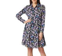 JDY Damen JDYPIPER L/S Shirt Dress WVN NOOS Kleid, Black Iris/AOP:Purple & Parisian Blue Flowers, 34