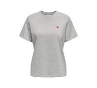 JDY Damen Jdypisa S/S Print Top JRS Noos T-Shirt, Light Grey Melange, Small