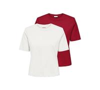 JdY Damen Jdyrex S/S Top 2-Pack JRS Dia, Barbados Cherry, X-Large (2er Pack)