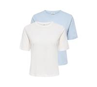 JdY Damen Jdyrex S/S Top 2-Pack JRS Dia, Cashmere Blue, Large (2er Pack)