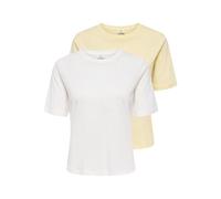 JdY Damen Jdyrex S/S Top 2-Pack JRS Dia, Pastel Yellow, S (2er Pack)