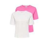JdY Damen Jdyrex S/S Top 2-Pack JRS Dia, Pink Power, Large (2er Pack)