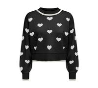 JDY Damen Jdyromance L/S Jacq. Pullover KNT Noos Strickpullover, Black, L