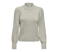 Stehkragenpullover JDY "JDYRUE LIFE L/S PULLOVER KNT NOOS", Damen, Gr. XXL, grau (chateau gray detail:melange), Strick, Obermaterial: 51% Polyester, 46% Polyacryl, 3% Elasthan, meliert, taillenbedeckt