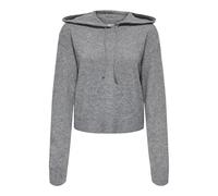 JDY Damen Jdyrue Life L/S Short Hood Pul KNT Noos, Medium Grey Melange, L