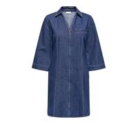 JDY Damen Jdysally Zip Stitch 3/4 Dress DNM, Dark Blue Denim, M