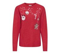 JdY Damen Jdysanta L/S X-Mas O-Neck Pullover KNT, Mars Red, XS