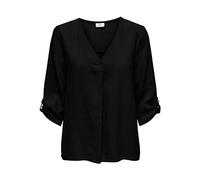 JDY Damen Jdysay 3/4 Linen V-Neck WVN Dia Top, Black, M